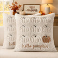 MIULEE Fall Pumpkin Pillow Covers 20x20 Beige Fall Decor by MIULEE