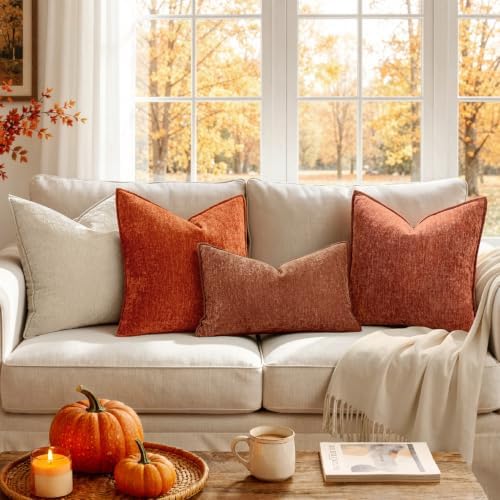 MIULEE Chenille Couch Pillow Covers Fall - Image 4