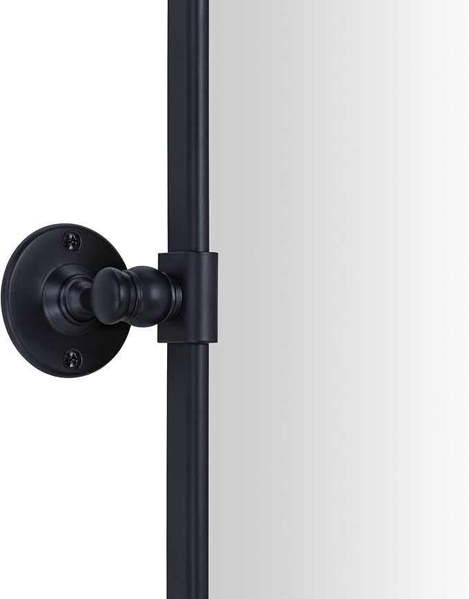 TEHOME 20x24'' Pivot Mirror for Bathroom Matt Black Tilt Beveled Mirror Rectangle Bathroom Mirror Pivoting Metal Framed Vanity Mirrors for Wall, Vertical