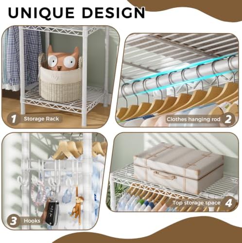 Golpart Heavy Duty Clothes Rack Metal Wardrobe - Image 6