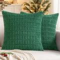 MIULEE Christmas Corduroy Decorative Pillow Covers 20x20 Green Pack of 2 by MIULEE