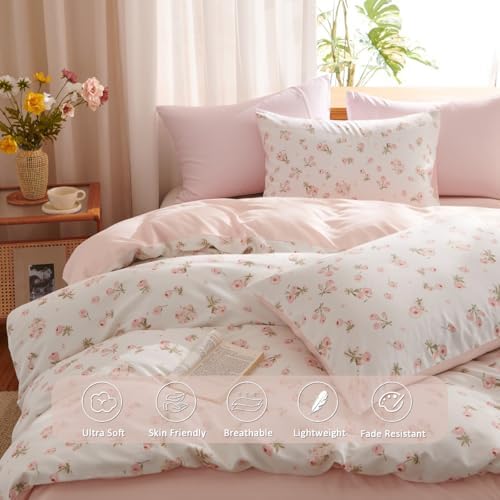 Floral Comforter Set Twin Size Pink Bedding Sets - Image 3