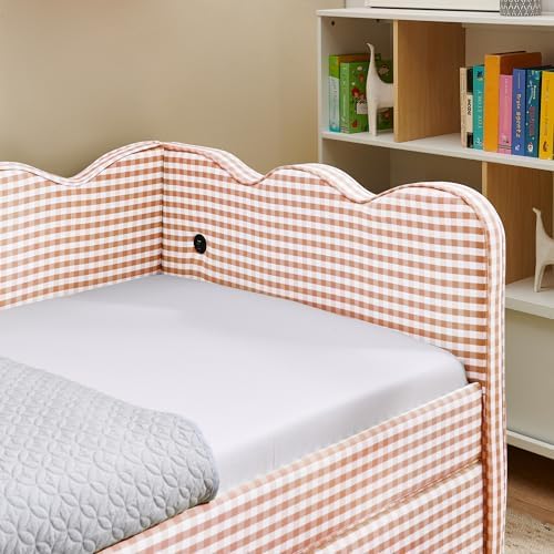 KEIKI Twin Size Upholstery Gingham Daybed - Image 7