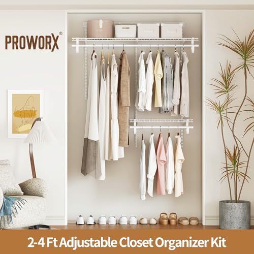 2-4 Ft. White Custom Insert Wire Closet Organizer System Kit - Image 2