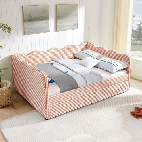 KEIKI Full Gingham Upholstered Daybed - Image 6