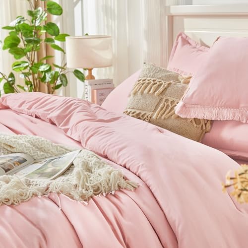 Andency King Comforter Set, 7 Pieces Light Pink Bedding - Image 4