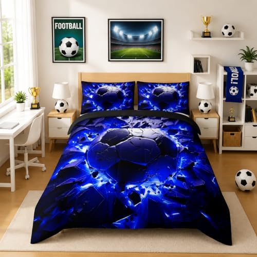 Soccer Bedding Comforter Set Twin Size by Nttopship