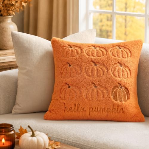 MIULEE Fall Pumpkin Pillow Covers 20x20 Orange Fall Decor - Image 3