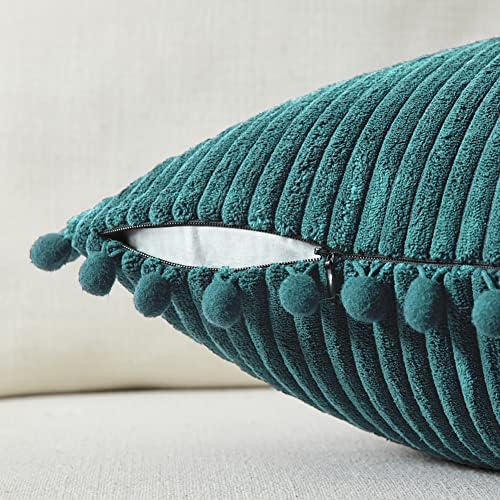 Fancy Homi 24x24 Pillow Covers, 2 Packs Teal Throw Pillow Covers - Image 3
