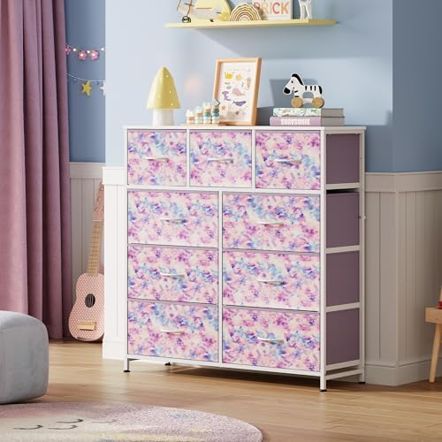 WLIVE Tall Dresser for Bedroom, 9 Drawer Chest of Drawers - Image 2