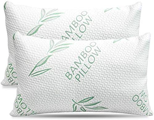 Elif Queen Size Pillows for Sleeping Set of 2 – Cooling Shredded Memory Foam by IGIA