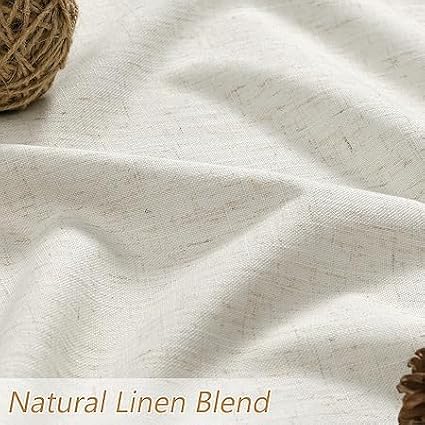 Guken Cream 100% Blackout Curtains 58 Inch Length 2 Panels Set - Image 3