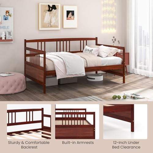 GIANTEX Twin Daybed Frame, Wooden Sofa Bed Guest Bed - Image 3