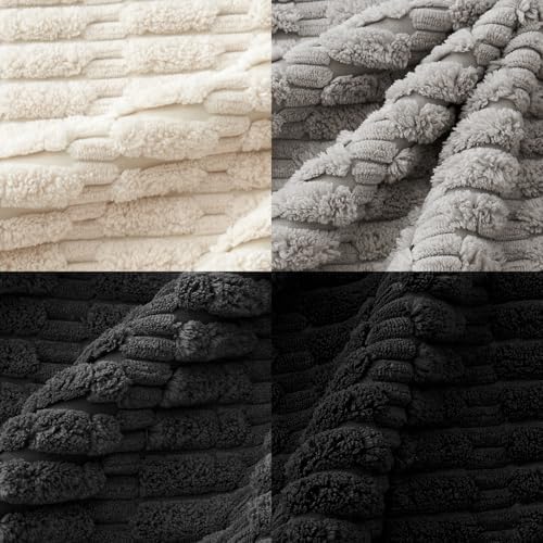 MIULEE Pack of 4 Corduroy Throw Pillow Covers 18x18 Inch Black and White - Image 4