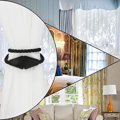 2 Pack Magnetic Curtain Tiebacks Rope Modern Handmade Curtain Tie Backs - Image 6