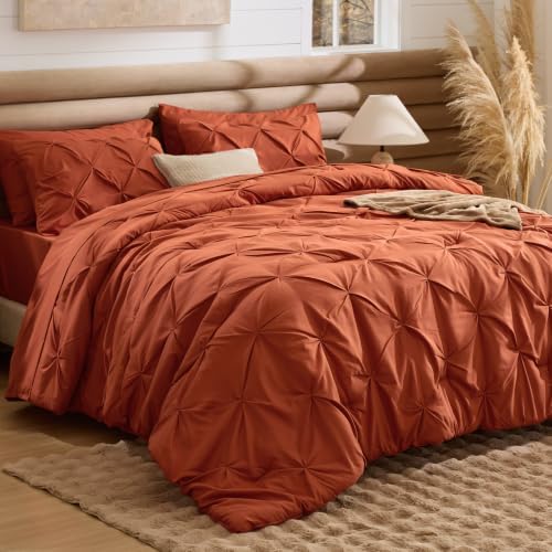 Bedsure 5-Piece Twin XL Comforter Set & Sheet Set, Terracotta Bed in a Bag by BEDSURE