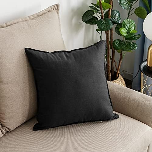 Jeanerlor Solid Cotton Linen Decoration 18"x18" Throw Pillow Cushion Case - Image 2
