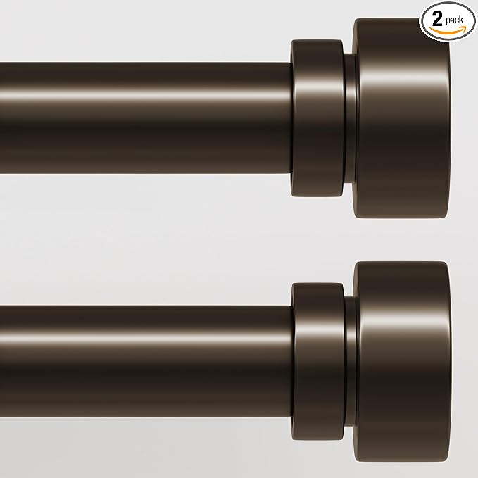 Lootkell 2 Pack Modern Brown Curtain Rods Set by Unknown