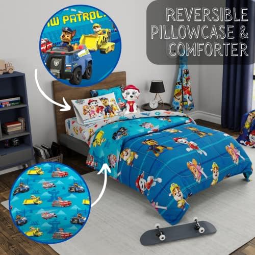 Paw Patrol Kids Bedding Super Soft Comforter and Sheet Set - Image 4