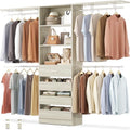 Aheaplus Closet System, 8FT Wood Closet Organizer System by Aheaplus