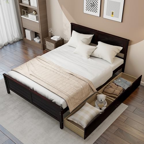 KOMFOTT Full Size Wood Bed Frame - Image 3