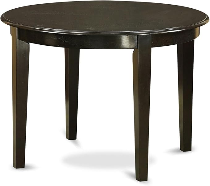 East West Furniture BOST3-CAP-LC 3 Piece Modern Dining Table Set Contains a Round Kitchen Table and 2 Faux Leather Dining Room Chairs, 42x42 Inch, Cappuccino