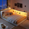 Queen Size Daybed with Storage Shelves, LED Lights & USB Ports by HarperBrightDesigns