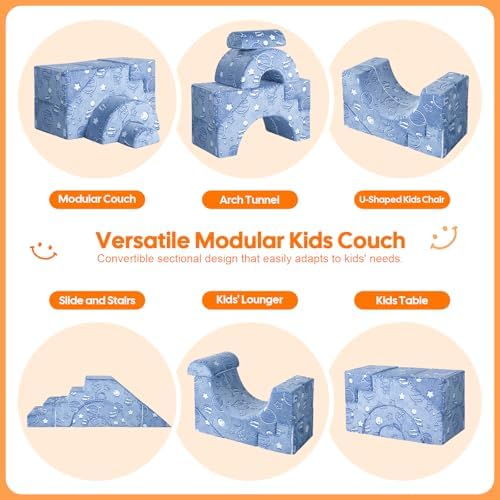 MeMoreCool Space Kids Couch, Glow in Dark Foam Climbing Sofa - Image 4
