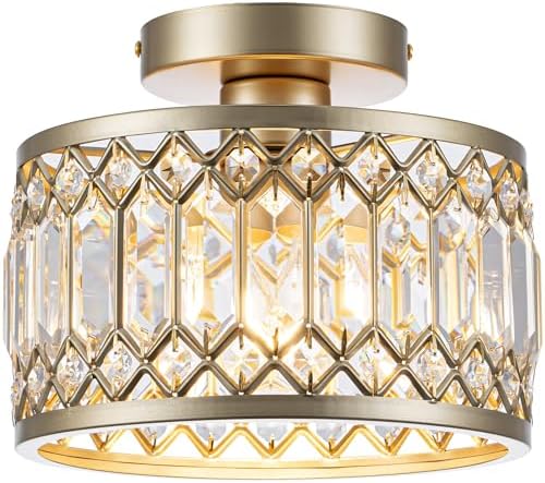 9 Inch Crystal Ceiling Light, Small Flush Mount Chandelier, Modern Light Fixture by Zlepmlla