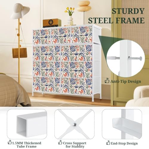 9-Drawer Dresser for Bedroom, Anti-Tip Tall Storage Organizer Chest of Drawers - Image 5