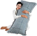 Ridhi Peacock Blue Hand Block Print Ruffle Pillow Sham 54x20 Inch Set of 1 by Ridhi