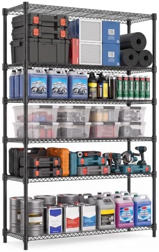 6-Tier Garage Shelving Unit, Heavy Duty Metal Storage Rack by IZEUK
