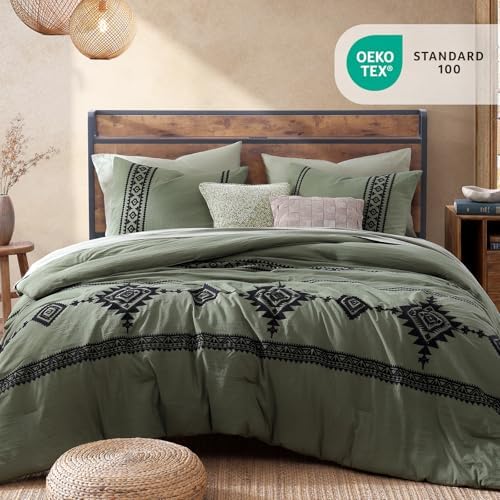 MaiRêve Embroidery Oversized Queen Comforter Set 7 Pieces Bed in a Bag - Image 2