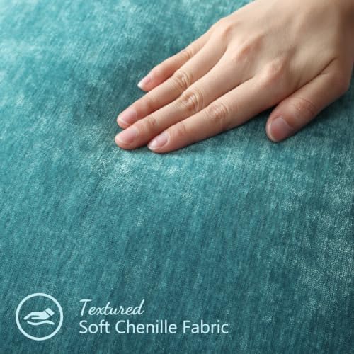 Pallene Chenille Soft Turquoise Throw Pillow Cover 18x18 Set of 2 - Image 3