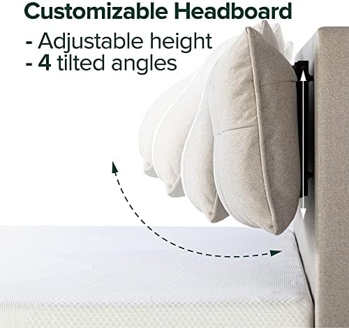 ZINUS Avery Platform Bed with Reclining Headboard and USB Ports, No Box Spring - Image 4