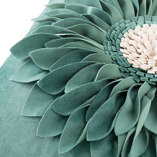 OiseauVoler Handmade 3D Sunflower Throw Pillow Covers 18x18 Inch Green - Image 4