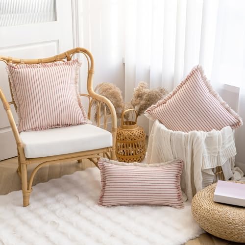 YEENAASY Throw Pillow Covers 20x20 Boho Striped Pillow Cases - Image 4