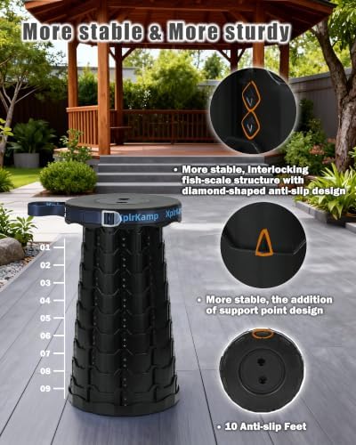 Portable Collapsible Stool Chair Folding Camp Seat - Image 7