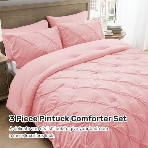UNIKOME King Size Comforter Set Pink - Image 5