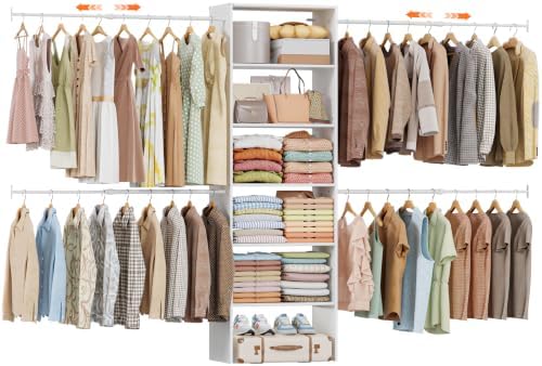 4.6-10 FT Closet System with 4 Expandable Hanging Rods by Huxitocan