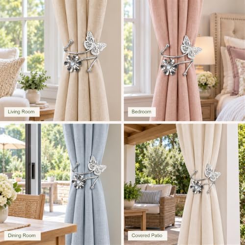 Butterfly Curtain Tiebacks, 4 Pack, No Drilling - Image 6