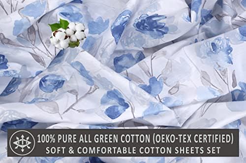 RUVANTI 100% Cotton Percale King Sheets, King Size Sheets Set - Image 6