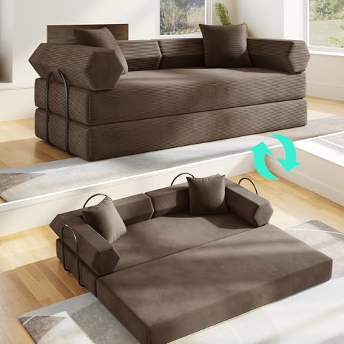 79" Convertible Sofa Bed, Boneless Couch by ZQRhome