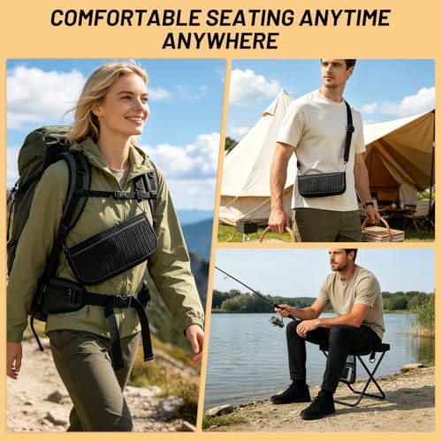 Foldable Backpack Stool 15 In, Portable Chair - Image 7