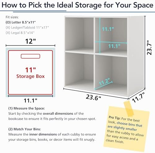 Homes: Inside + Out Apexa 3-Cube Storage Organizer Shelves, Stackable Wood - Image 7