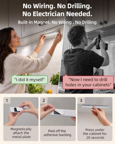 5-Pack Under Cabinet Lighting Wireless, Motion Sensor Light Indoor - Image 3