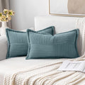 MIULEE Decorative Lumbar Throw Pillow Covers 12x20 Inch Dusty Blue 2 Pack by MIULEE