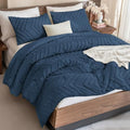Andency Navy Blue Oversized Queen Comforter Set, 3 Pieces Bedding Set by Andency
