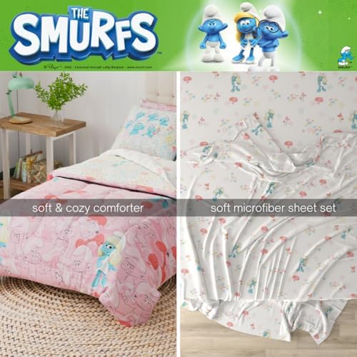 The Smurfs Smurfette Full Bedding Set – 7 Piece Kids Super Soft Microfiber - Image 5