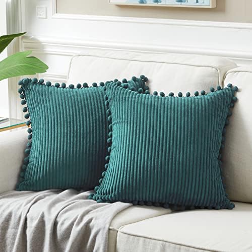 Fancy Homi 24x24 Pillow Covers, 2 Packs Teal Throw Pillow Covers by Fancy+Homi